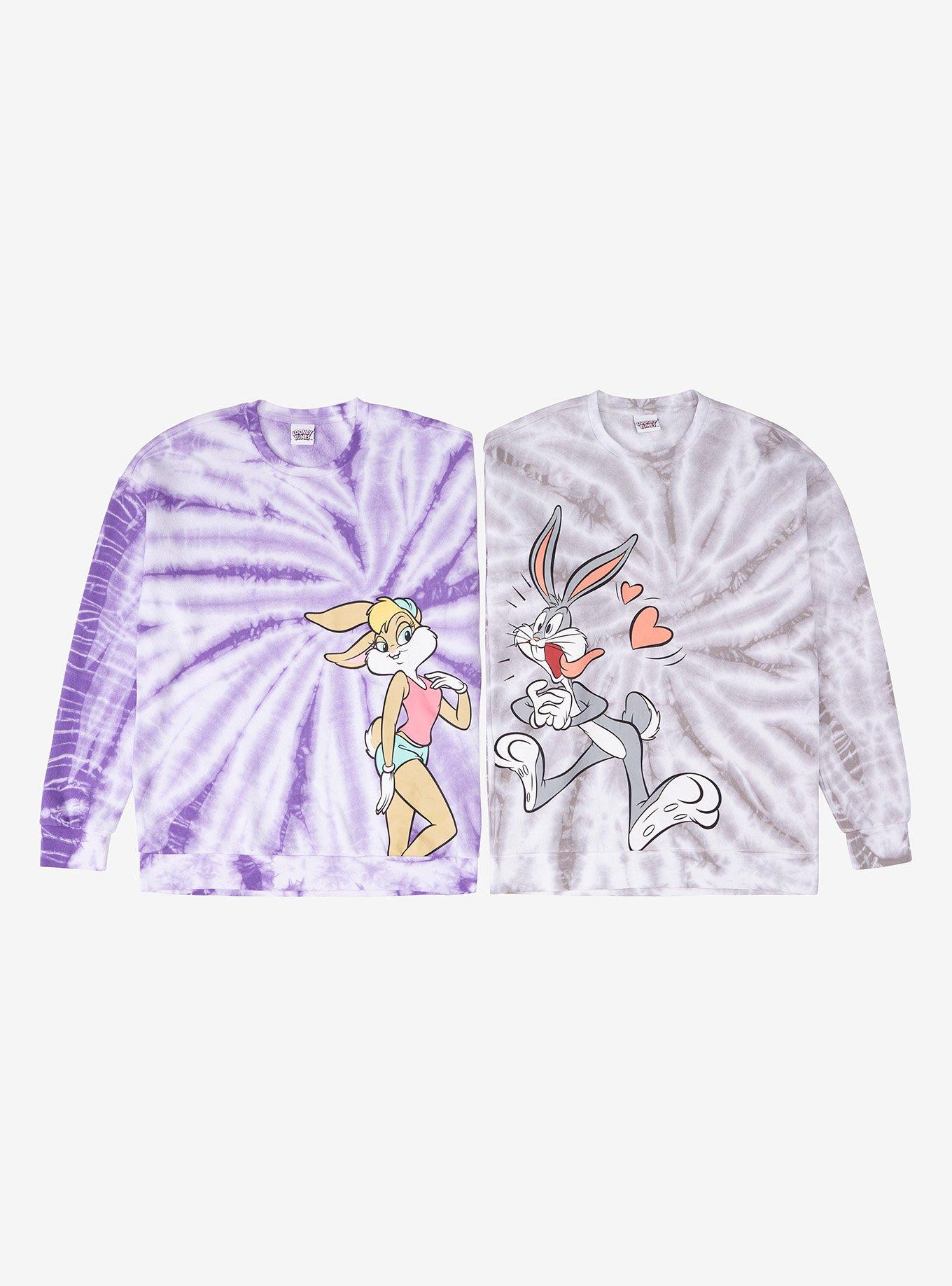 Looney Tunes Bugs Bunny Tie-Dye Crewneck - BoxLunch Exclusive, TIE DYE - GREY, alternate