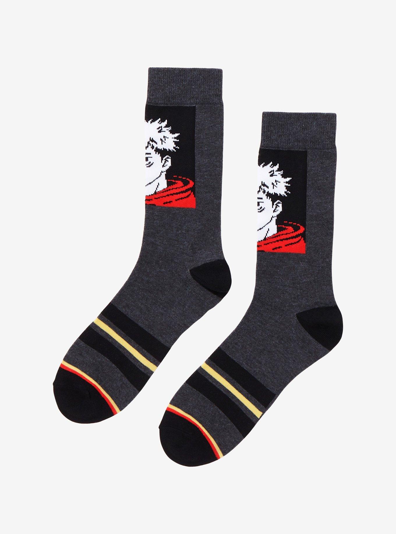 Jujutsu Kaisen Yuji Itadori Panel Crew Socks, , alternate