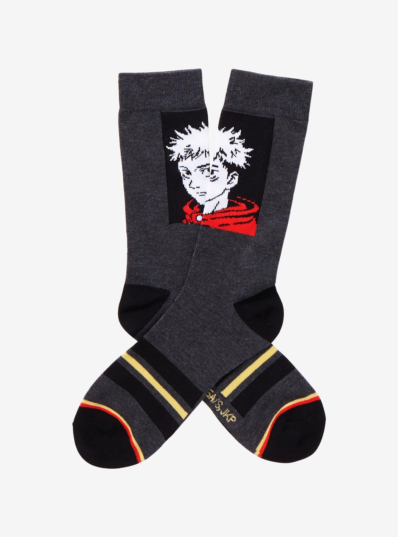 Jujutsu Kaisen Yuji Itadori Panel Crew Socks, , alternate