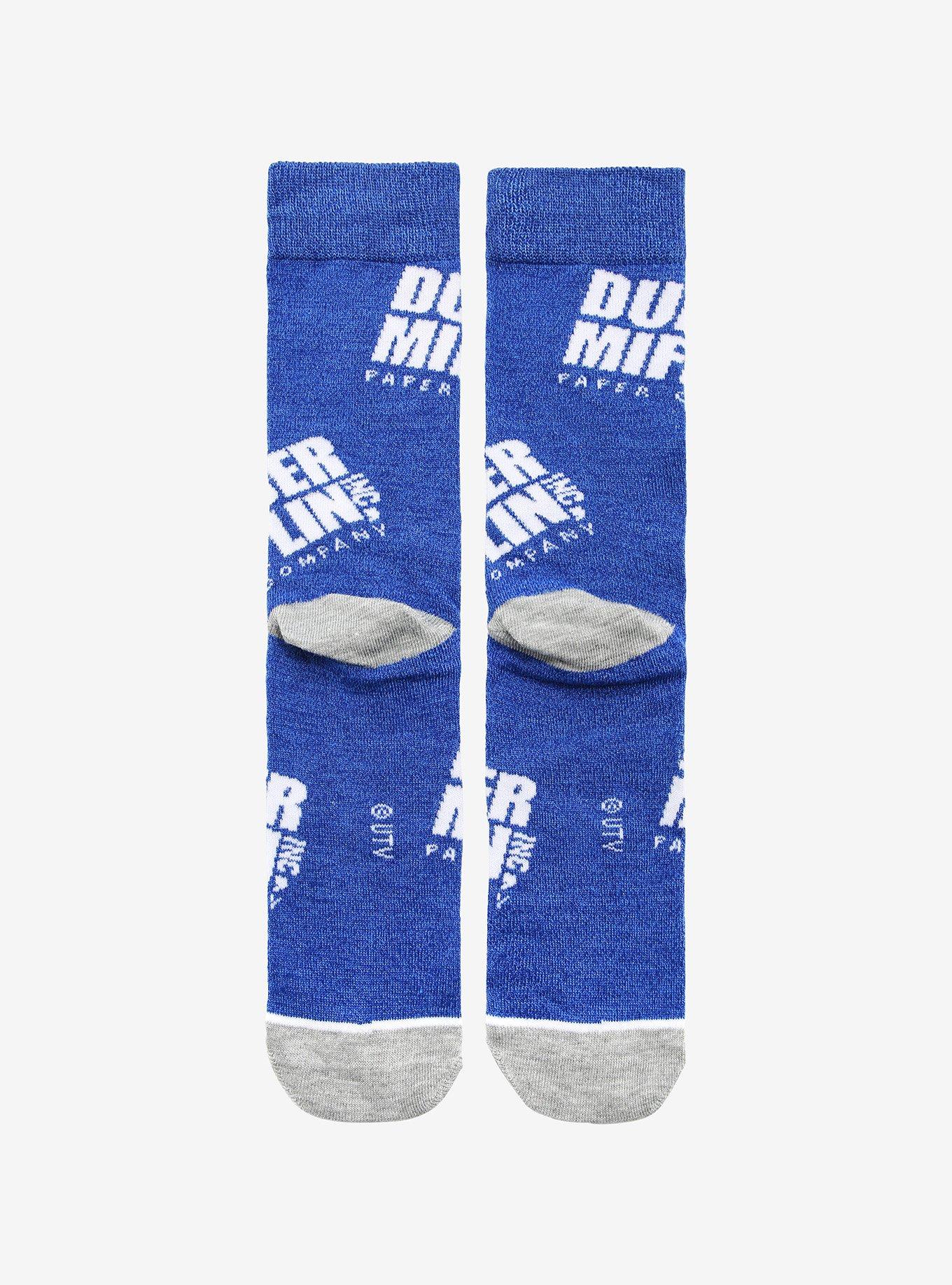 The Office Dunder Mifflin Logo Crew Socks - BoxLunch Exclusive, , alternate