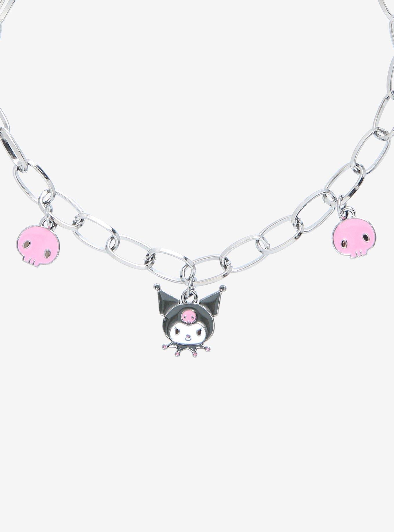 Kuromi Skulls & Hearts Charm Choker, , alternate