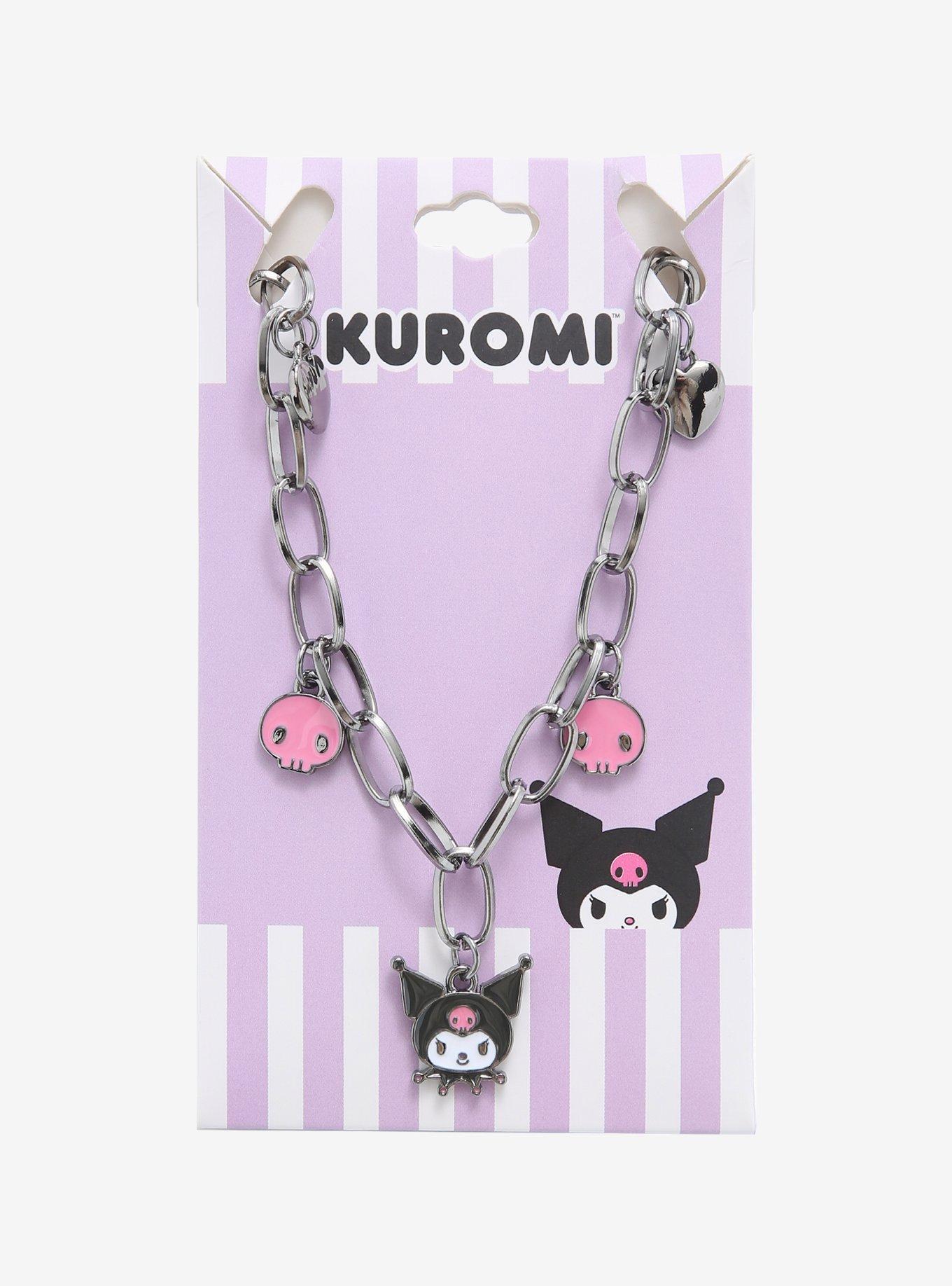 Kuromi Skulls & Hearts Charm Choker, , alternate