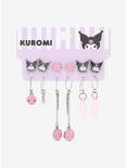 Kuromi Skulls & Faux Crystal Earring Set, , alternate