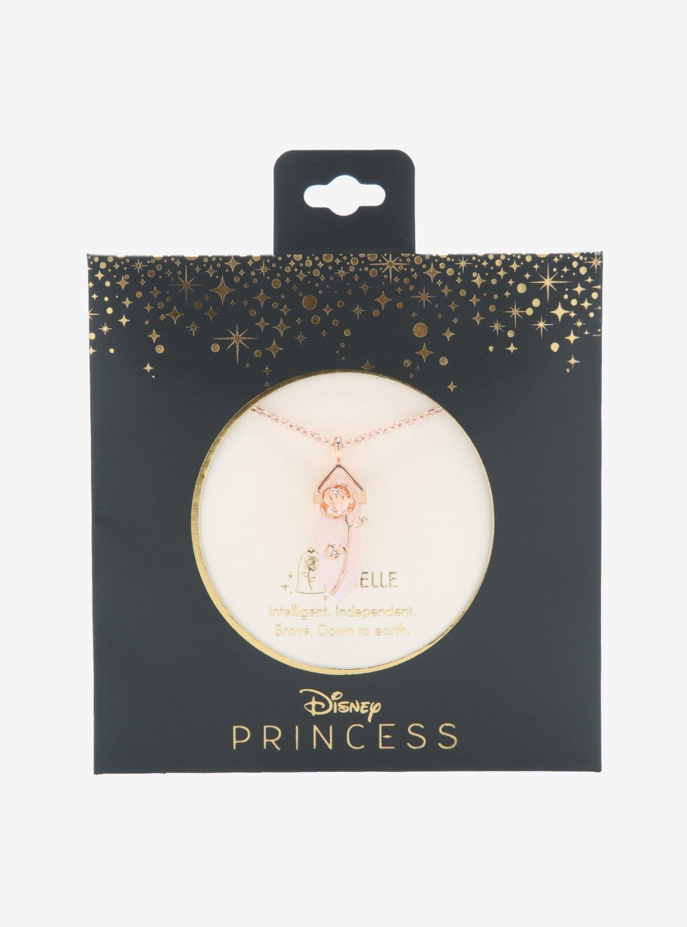 Disney Beauty And The Beast Rose Crystal Necklace, , alternate