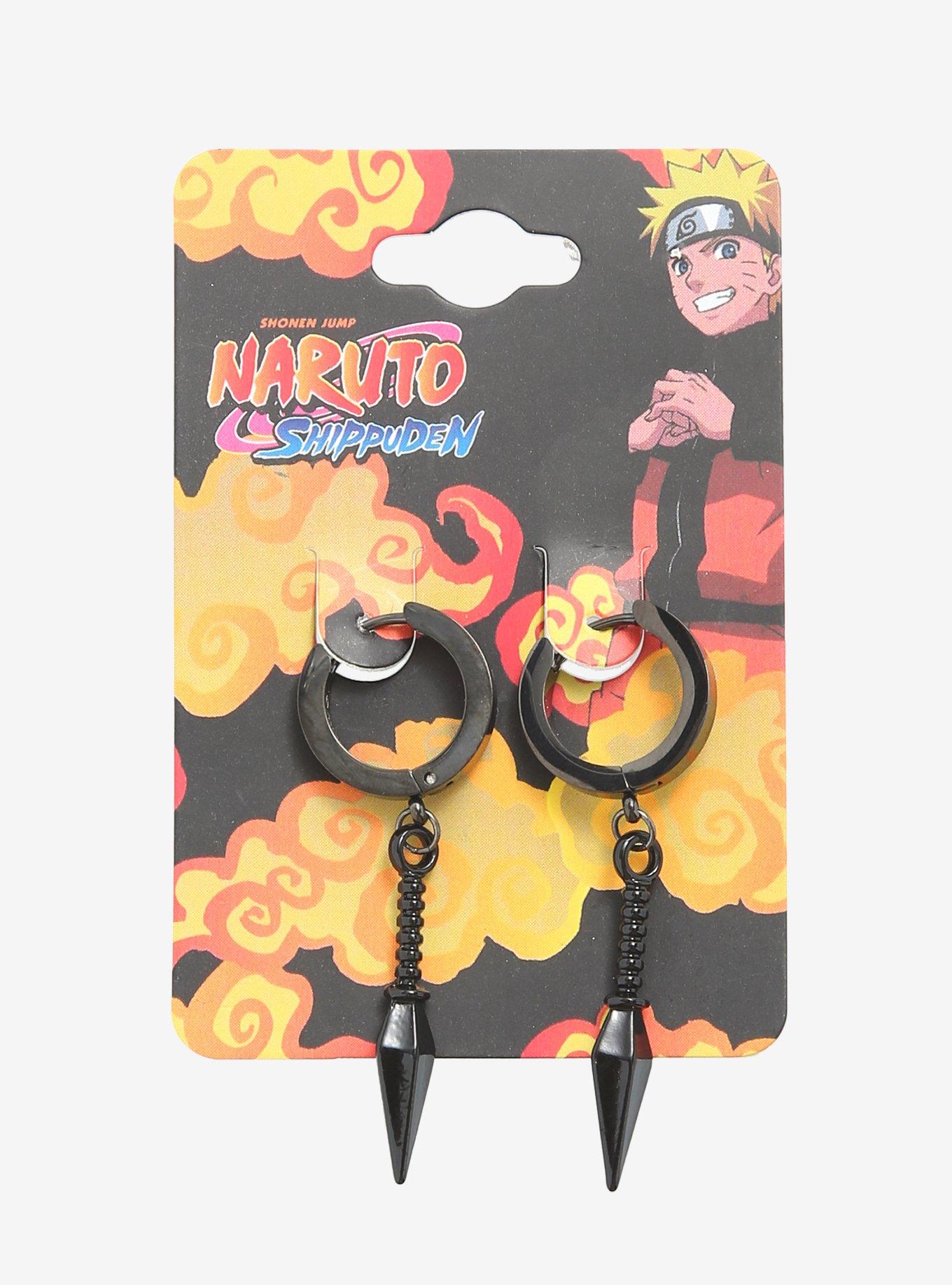 Naruto Shippuden Kunai Mini Hoop Earrings, , alternate