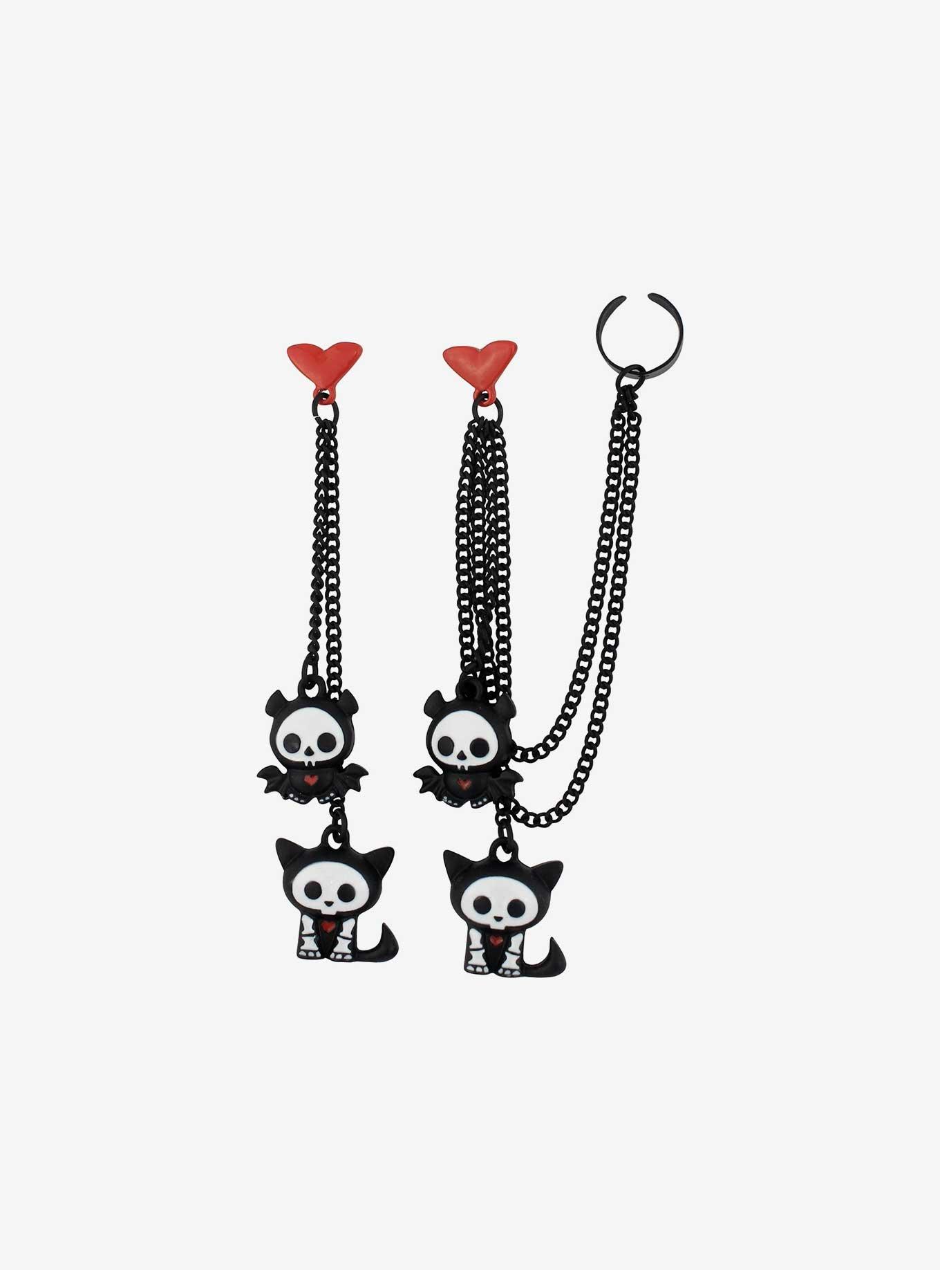 Skelanimals Multi Chain Cuff Earrings, , alternate