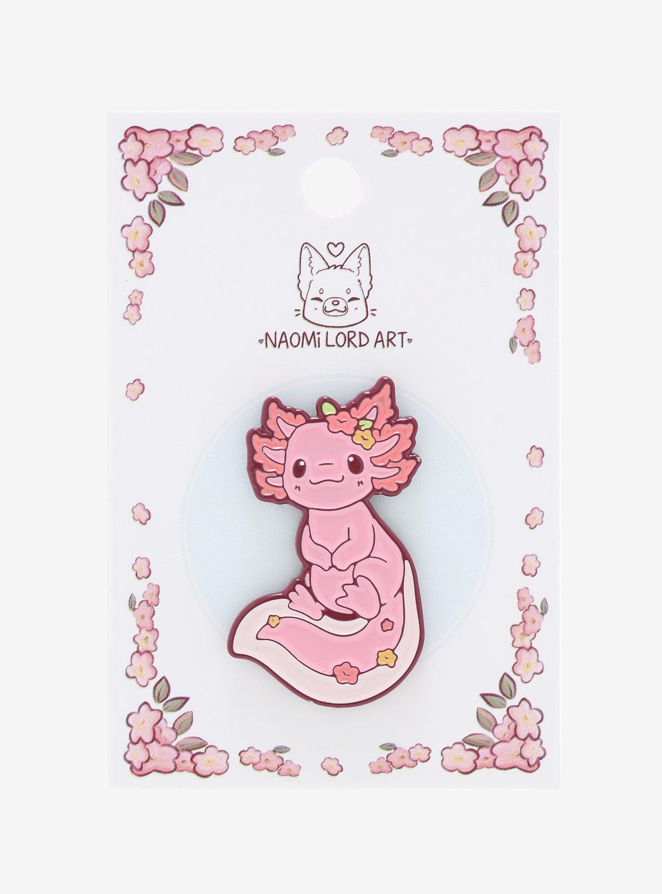 Floral Axolotl Enamel Pin By Naomi Lord Art, , alternate