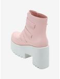 Pastel Pink Buckle Platform Boots, MULTI, alternate