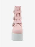 Pastel Pink Buckle Platform Boots, MULTI, alternate