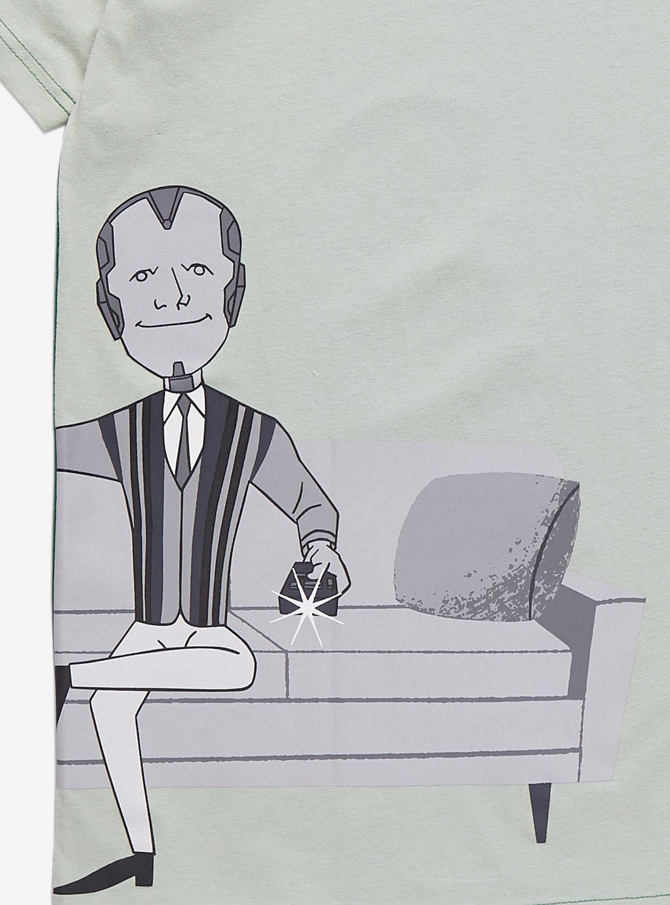 Marvel WandaVision Vision Cartoon Contrast T-Shirt - BoxLunch Exclusive, GREEN, alternate