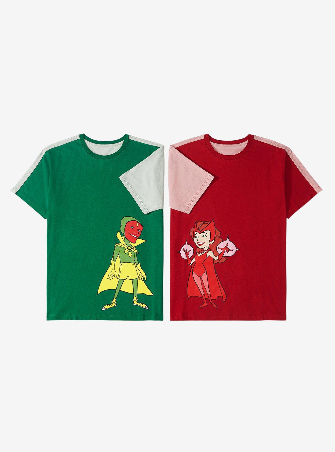 Marvel WandaVision Vision Cartoon Contrast T-Shirt - BoxLunch Exclusive, GREEN, alternate