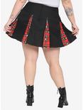 Skelanimals Plaid Contrast Pleated Skirt Plus Size, MULTI, alternate