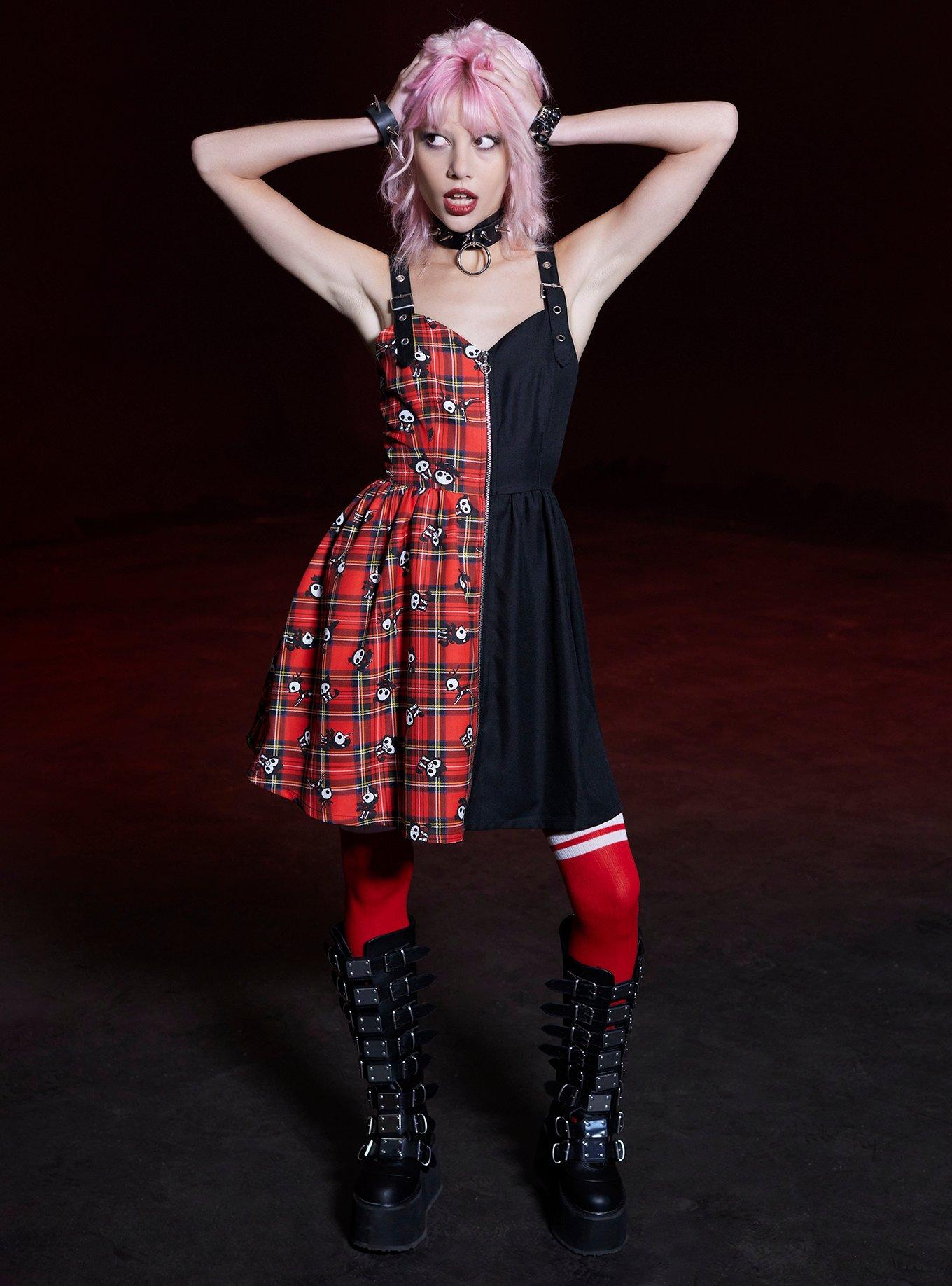 Skelanimals Plaid Split Dress, MULTI, alternate