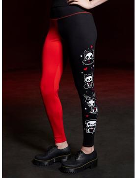 Skelanimals Red & Black Split Leggings, , hi-res