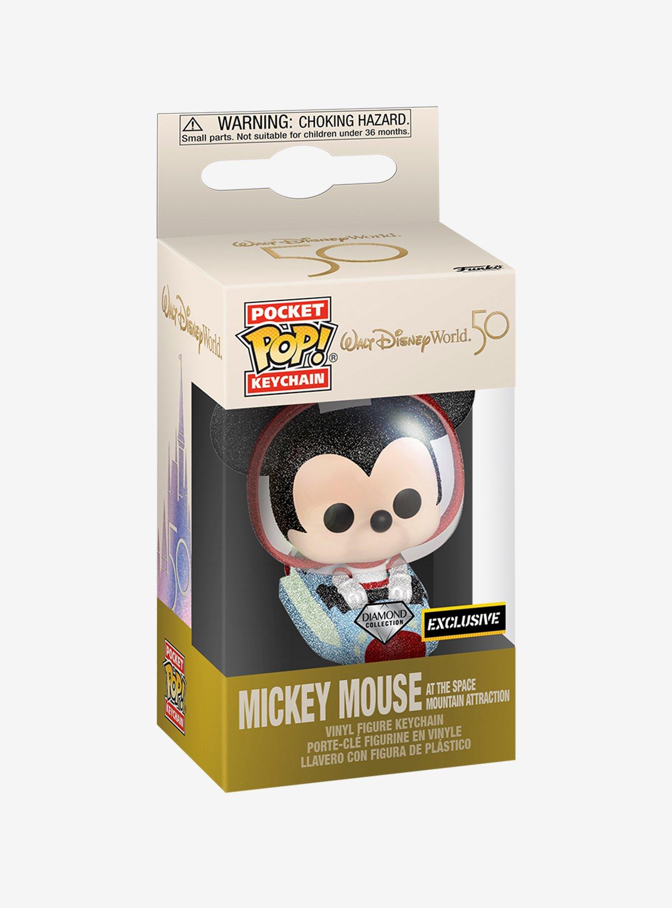 Funko Walt Disney World 50th Diamond Collection Pocket Pop! Mickey Mouse At The Space Mountain Attraction Vinyl Key Chain Hot Topic Exclusive, , alternate