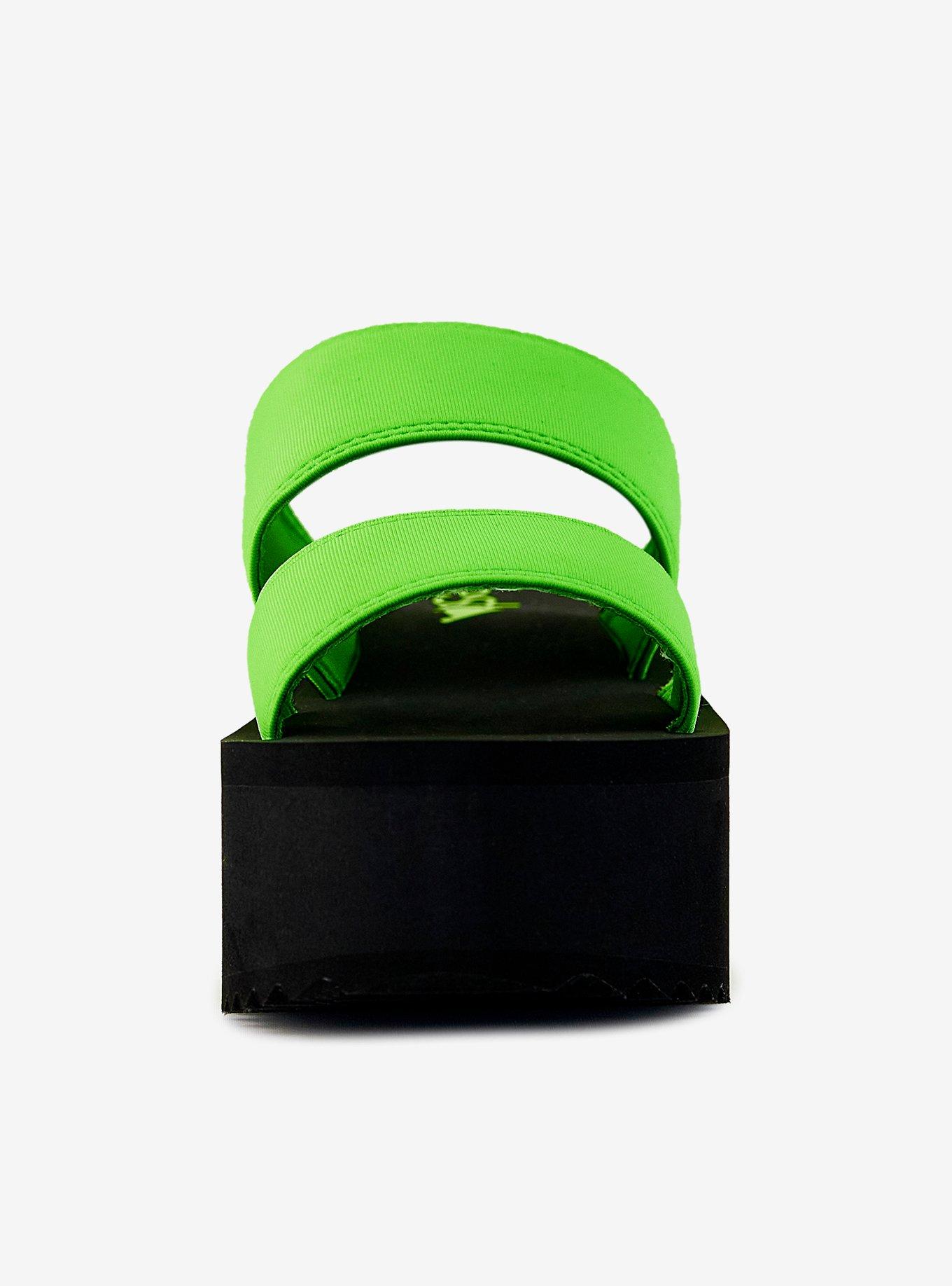 Throwback Platform Sandal Neon Green, GREEN, alternate