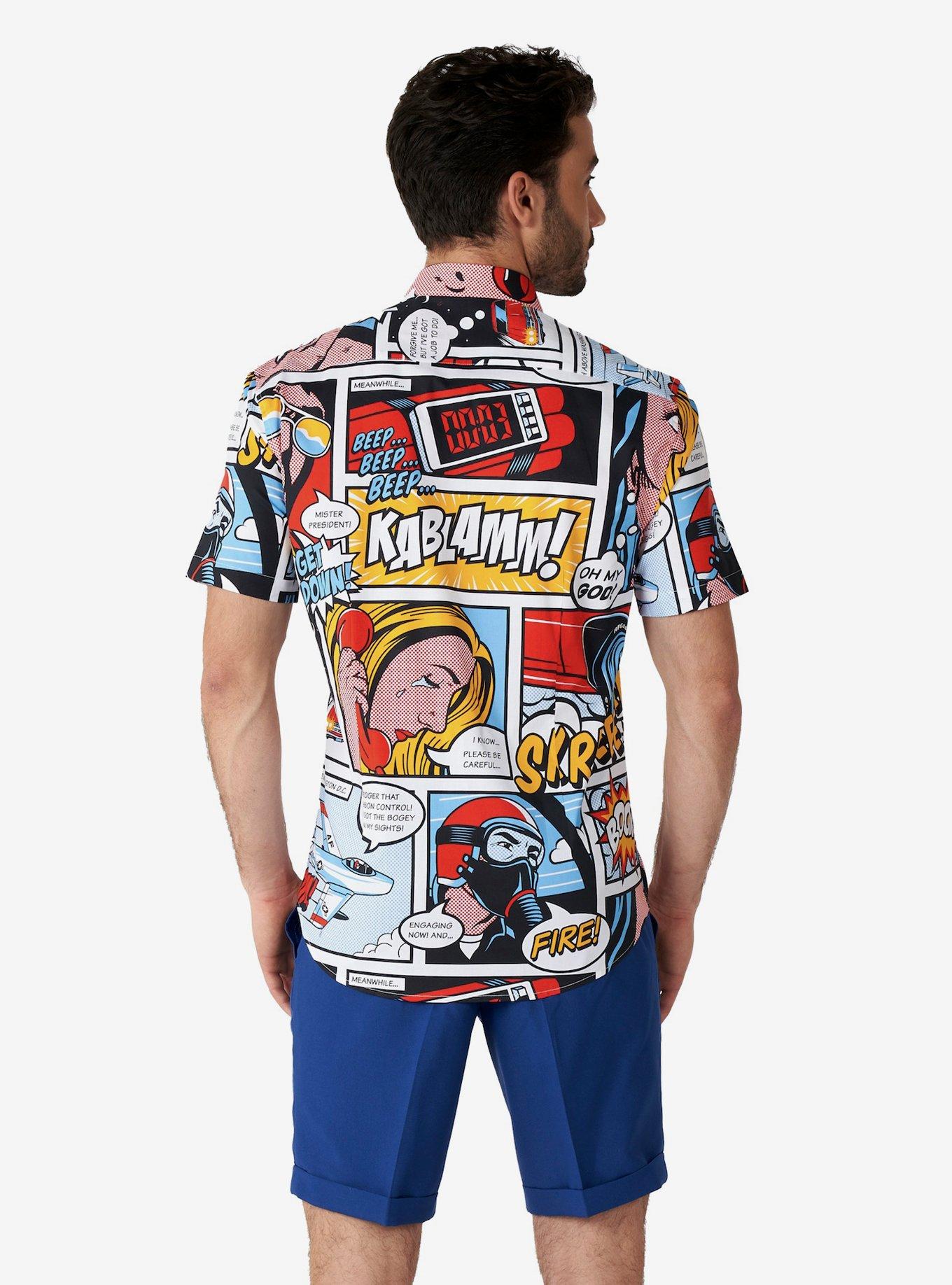 Danger Days Pop Art Comic Woven Button-Up, , hi-res