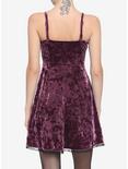 Purple Velvet Crystal Charm Dress, PURPLE, alternate