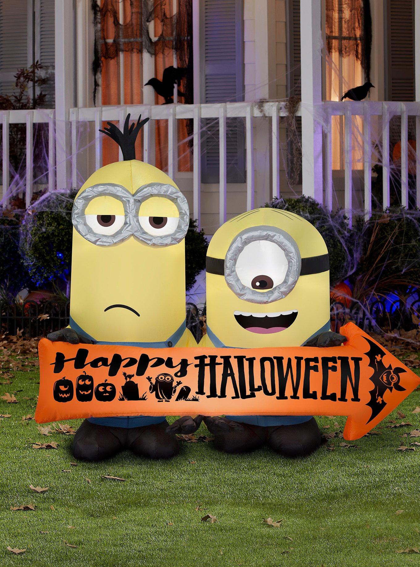 Minions Halloween Sign Inflatable Décor, , alternate