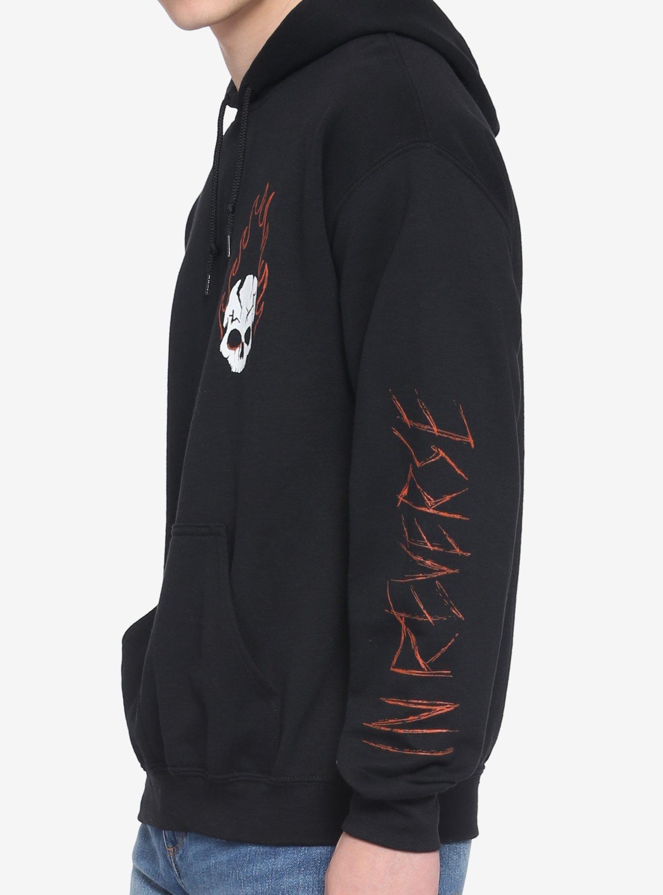 Falling In Reverse Flaming Skull Hoodie, BLACK, alternate