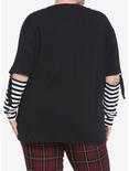 Skelanimals Stripe Oversized Twofer Girls Long-Sleeve T-Shirt Plus Size, MULTI, alternate