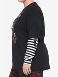 Skelanimals Stripe Oversized Twofer Girls Long-Sleeve T-Shirt Plus Size, MULTI, alternate