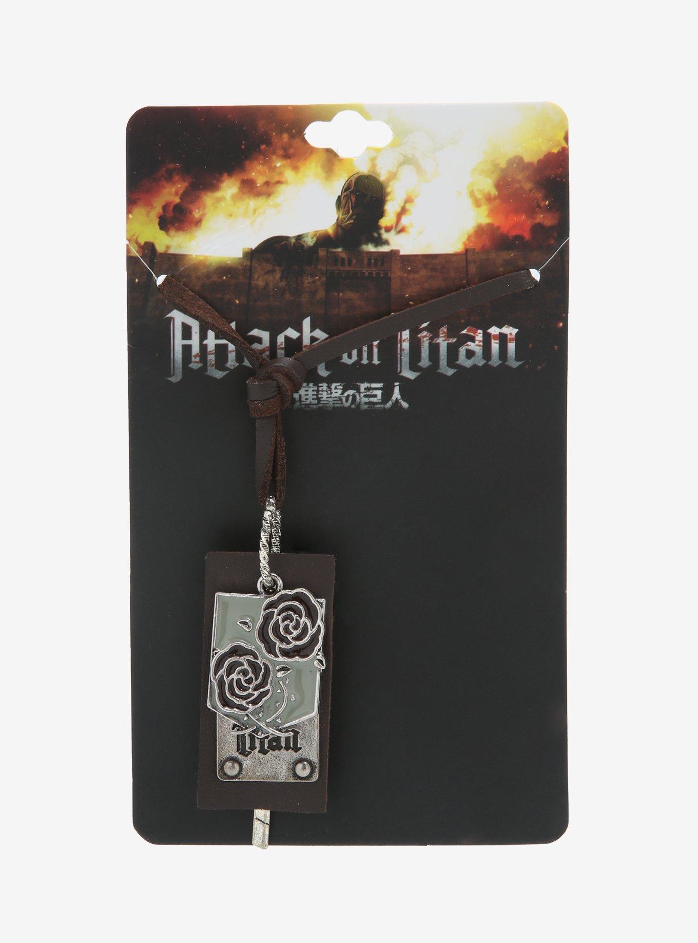 Attack On Titan Garrison Rose Emblem Multi Pendant Cord Necklace, , alternate