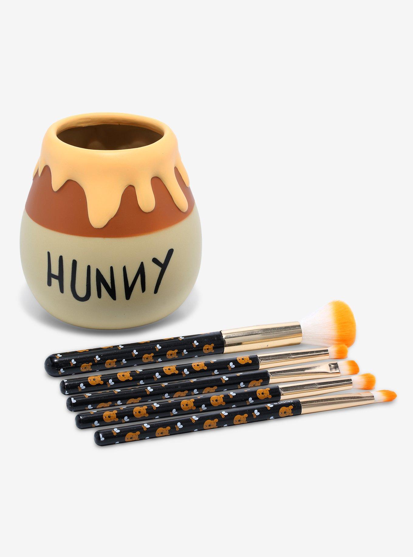 Disney Winnie The Pooh Hunny Pot Makeup Brush Set & Holder, , alternate