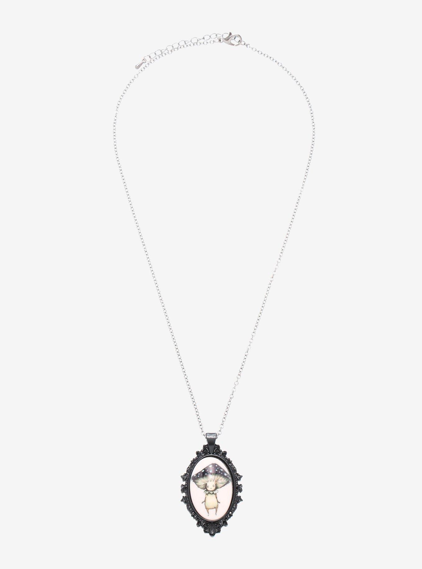 Mushroom Cameo Necklace By Guild Of Calamity, , alternate