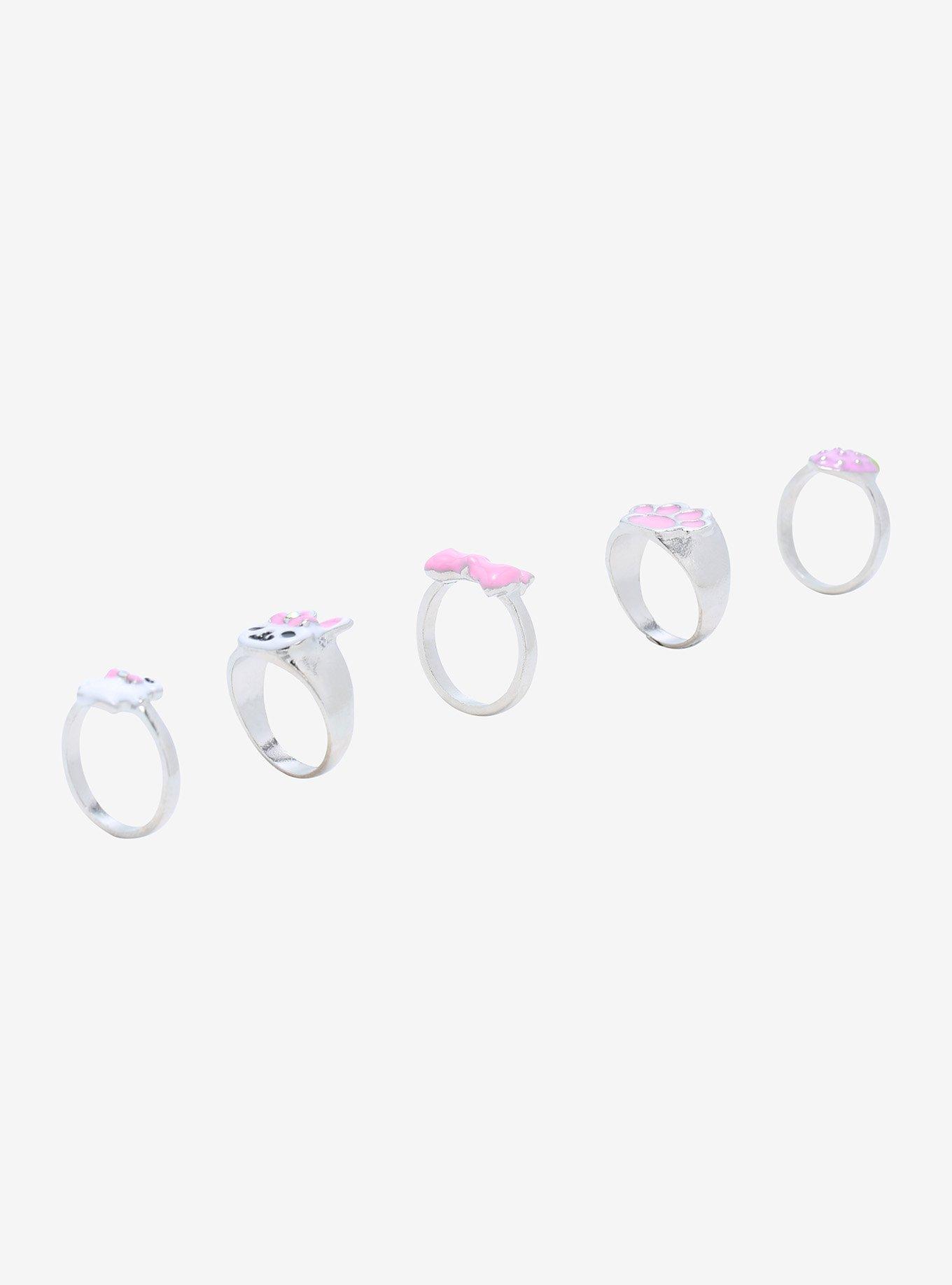 Pink Bunny Ring Set, , alternate