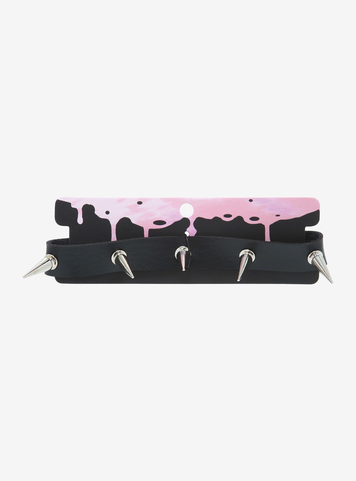 Black Large Spike Choker, , alternate
