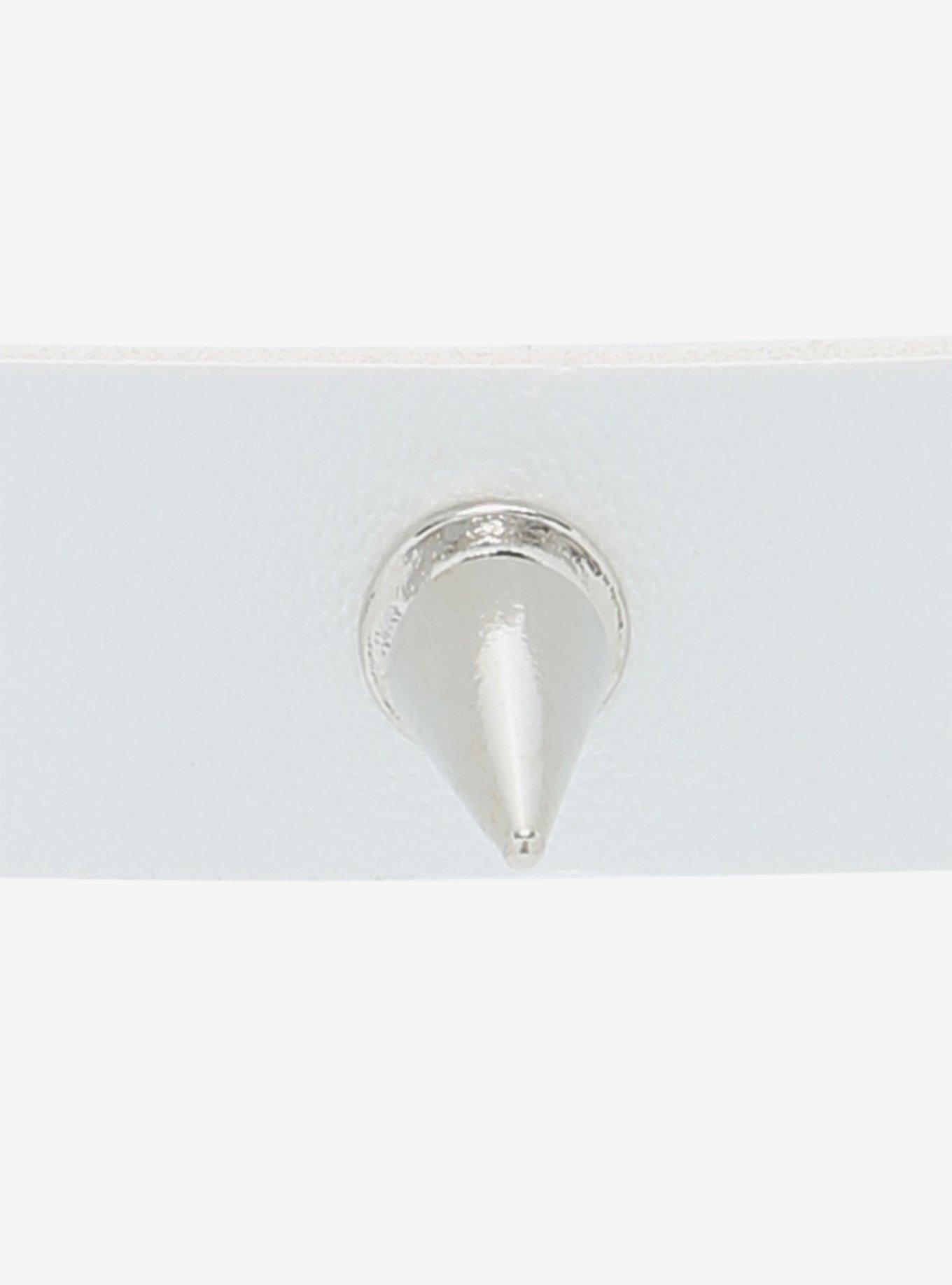 White Large Spike Choker, , alternate