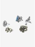 Dragonfly Butterfly & Floral Mixed Metal Ring Set, , alternate