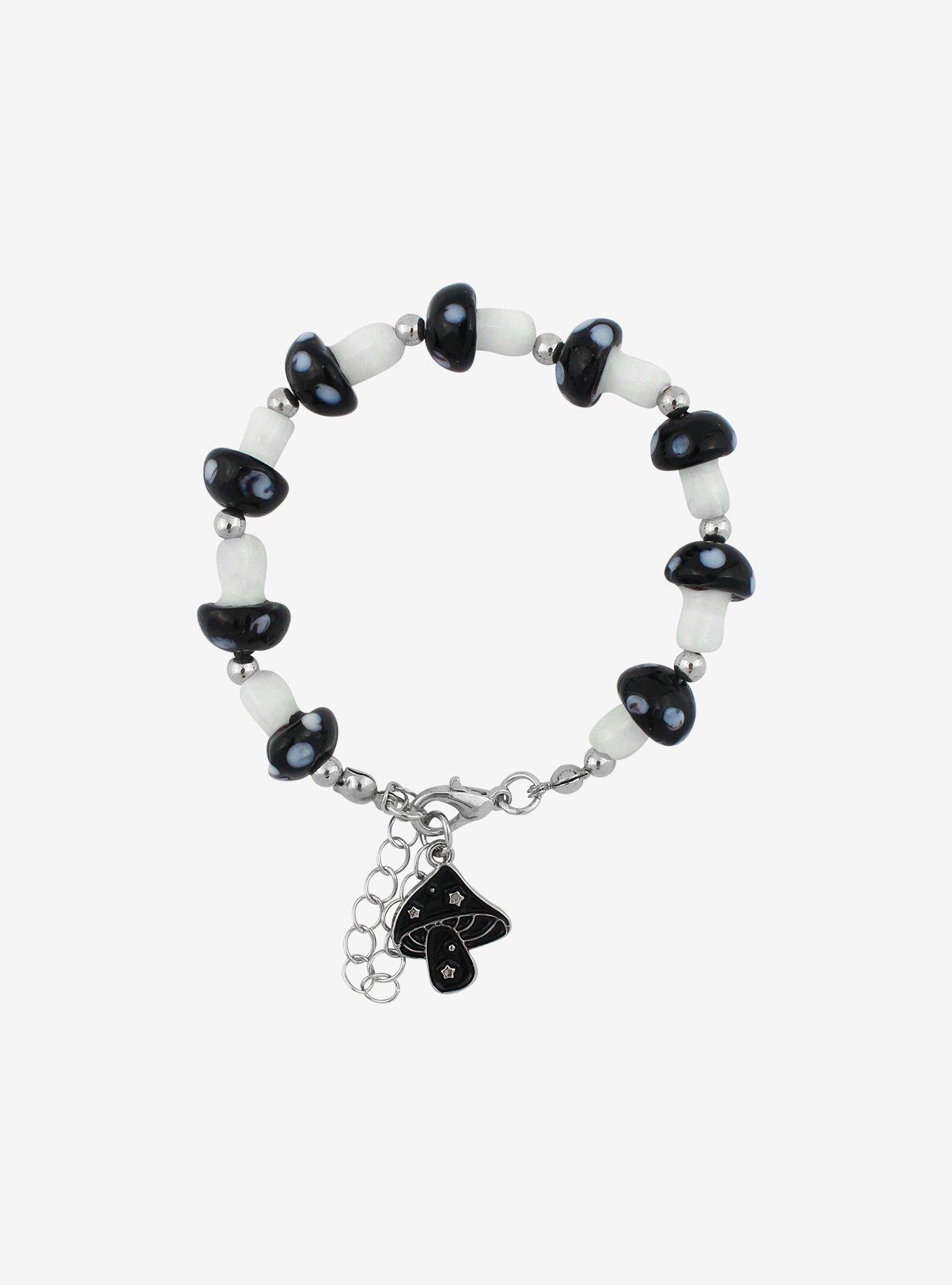 Mushroom Beaded Charm Bracelet, , alternate