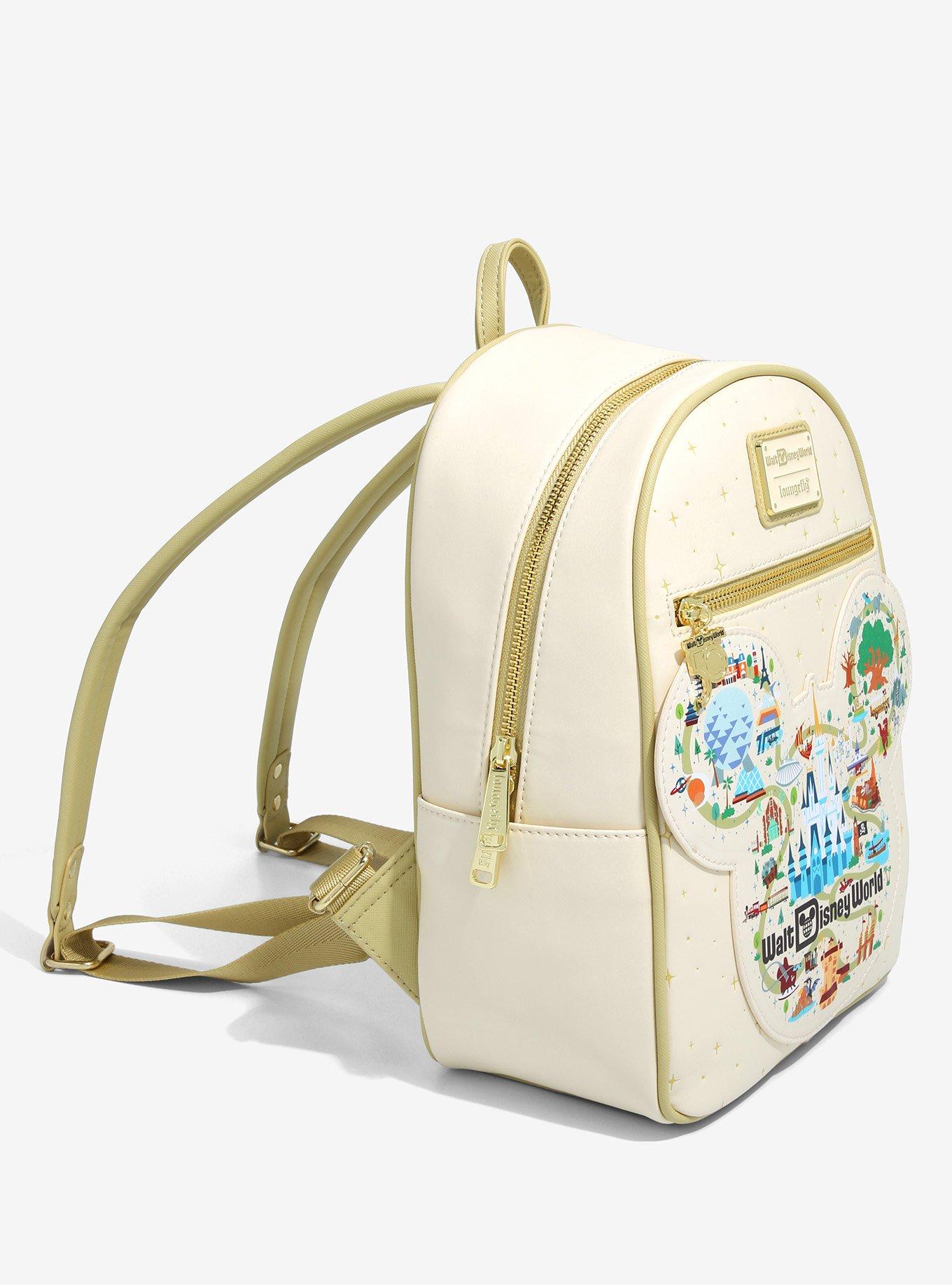 Loungefly Disney Walt Disney World 50th Anniversary Mickey Mouse Map & Attractions Mini Backpack - BoxLunch Exclusive, , alternate