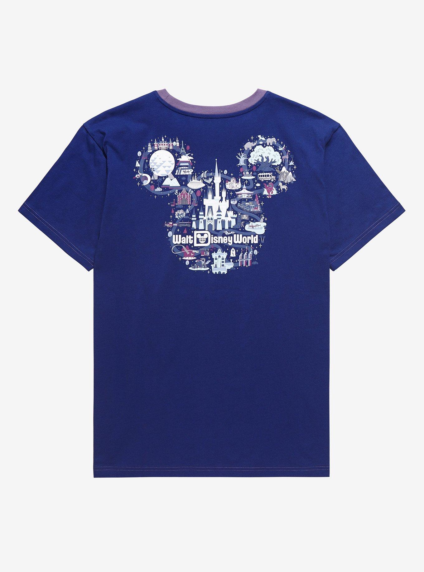 Disney Walt Disney World 50th Anniversary Parks & Attractions Two-Tone Contrast T-Shirt - BoxLunch Exclusive, NAVY, alternate