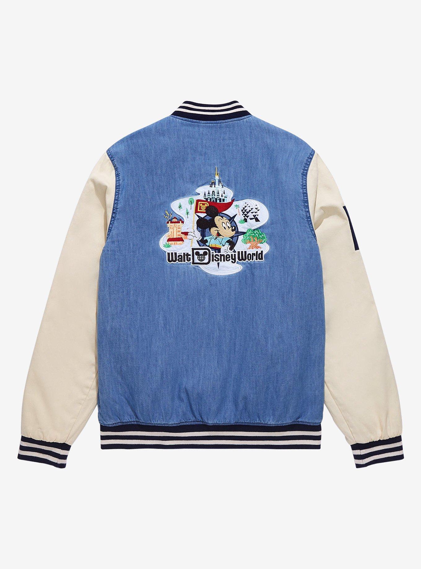 Disney Walt Disney World 50th Anniversary Denim Varsity Jacket - BoxLunch Exclusive, DENIM, alternate