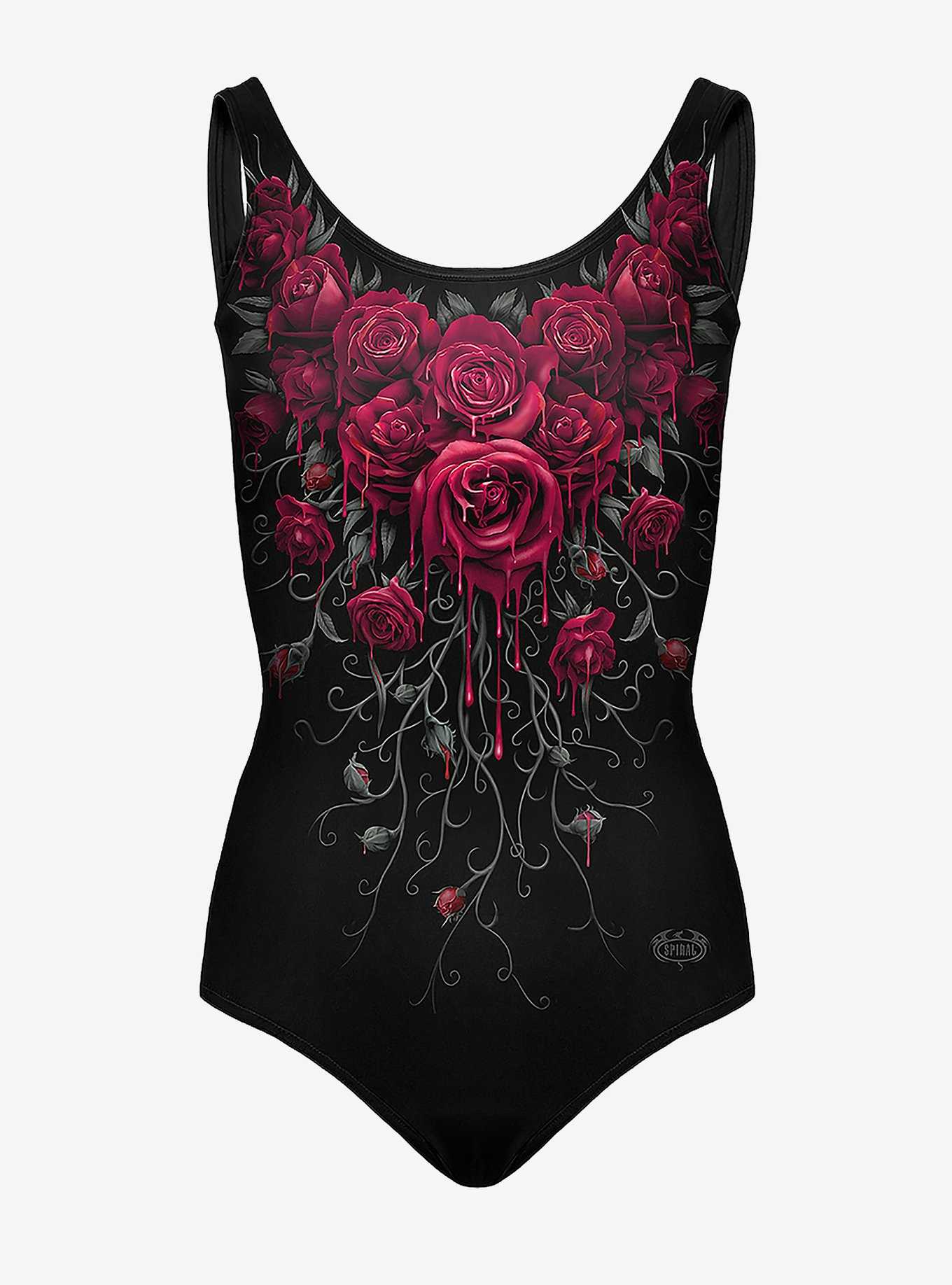 Dark Roses Scoop Back Swimsuit, , hi-res