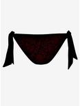 Dragon Rose Flounce Bandeau Bikini Set, BLACK, alternate