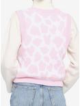 Pink Cow Pattern Girls Crop Sweater Vest, MULTI, alternate