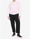 Pink Cow Pattern Girls Sweater Vest Plus Size, MULTI, alternate