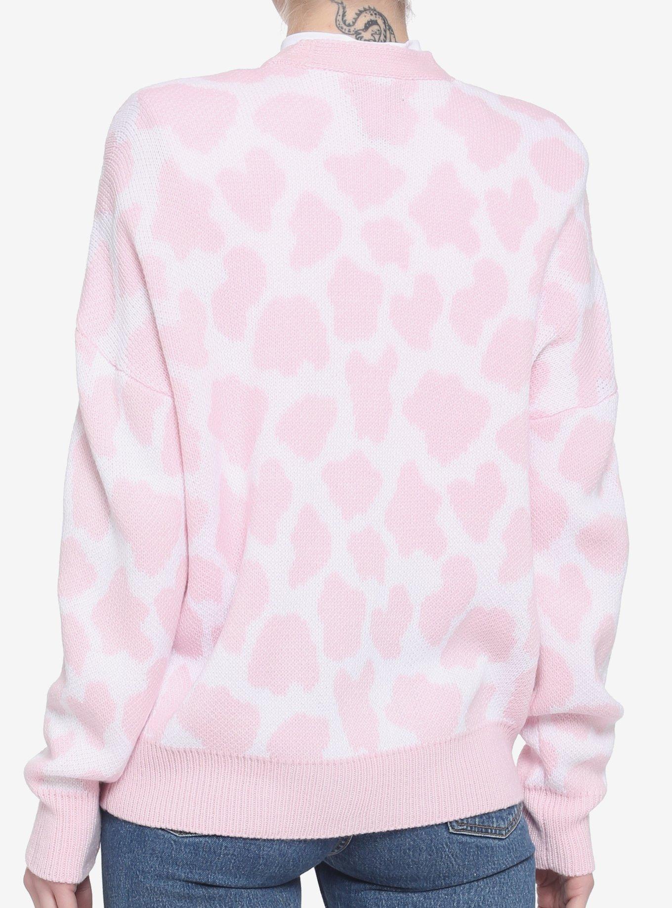 Pink Cow Print Girls Cardigan Hot Topic