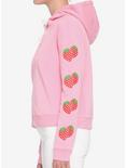Strawberry Milk Girls Crop Hoodie, PINK, alternate