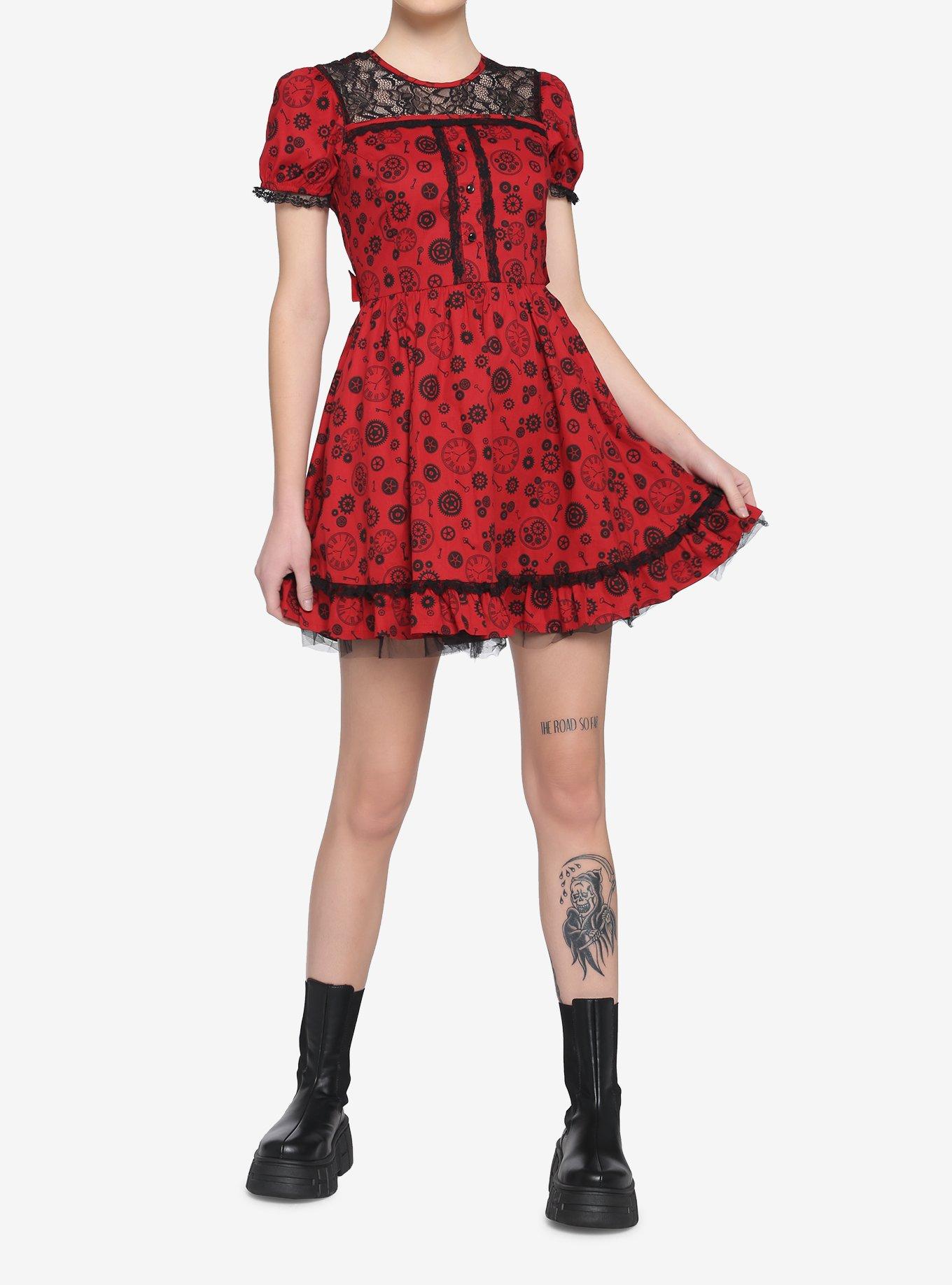 Steampunk Lolita Dress, RED, alternate