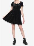 Black Velvet Tie-Front Dress, BLACK, alternate