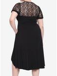 Black Lace-Up Hi-Low Dress Plus Size, BLACK, alternate