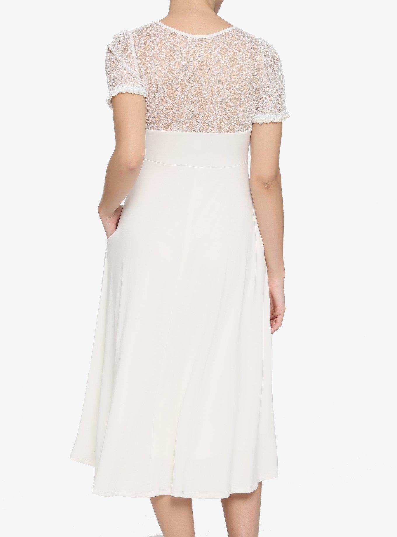 Ivory Lace-Up Hi-Low Dress, IVORY, alternate