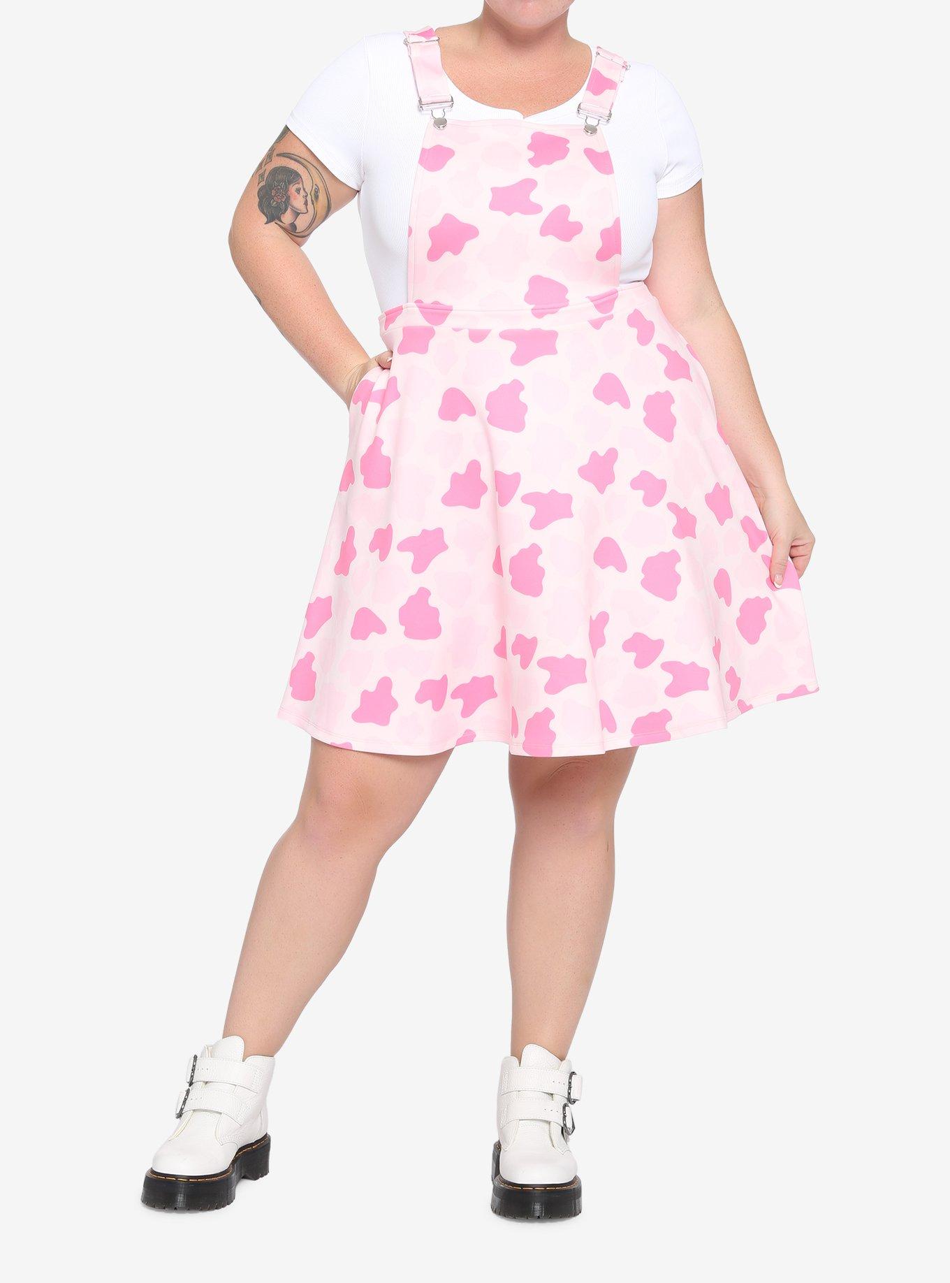 Pink Cow Print Skirtall Plus Size, , alternate