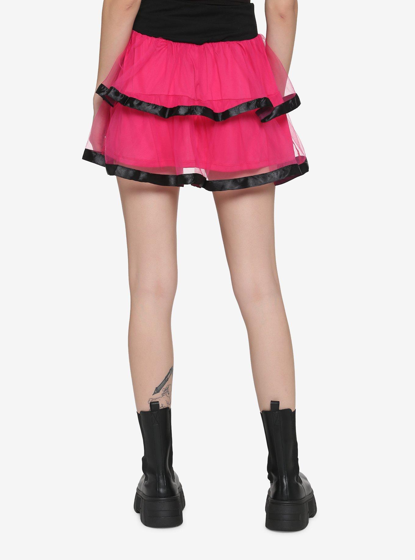 Hot Pink & Black Tutu Skirt, PINK, alternate