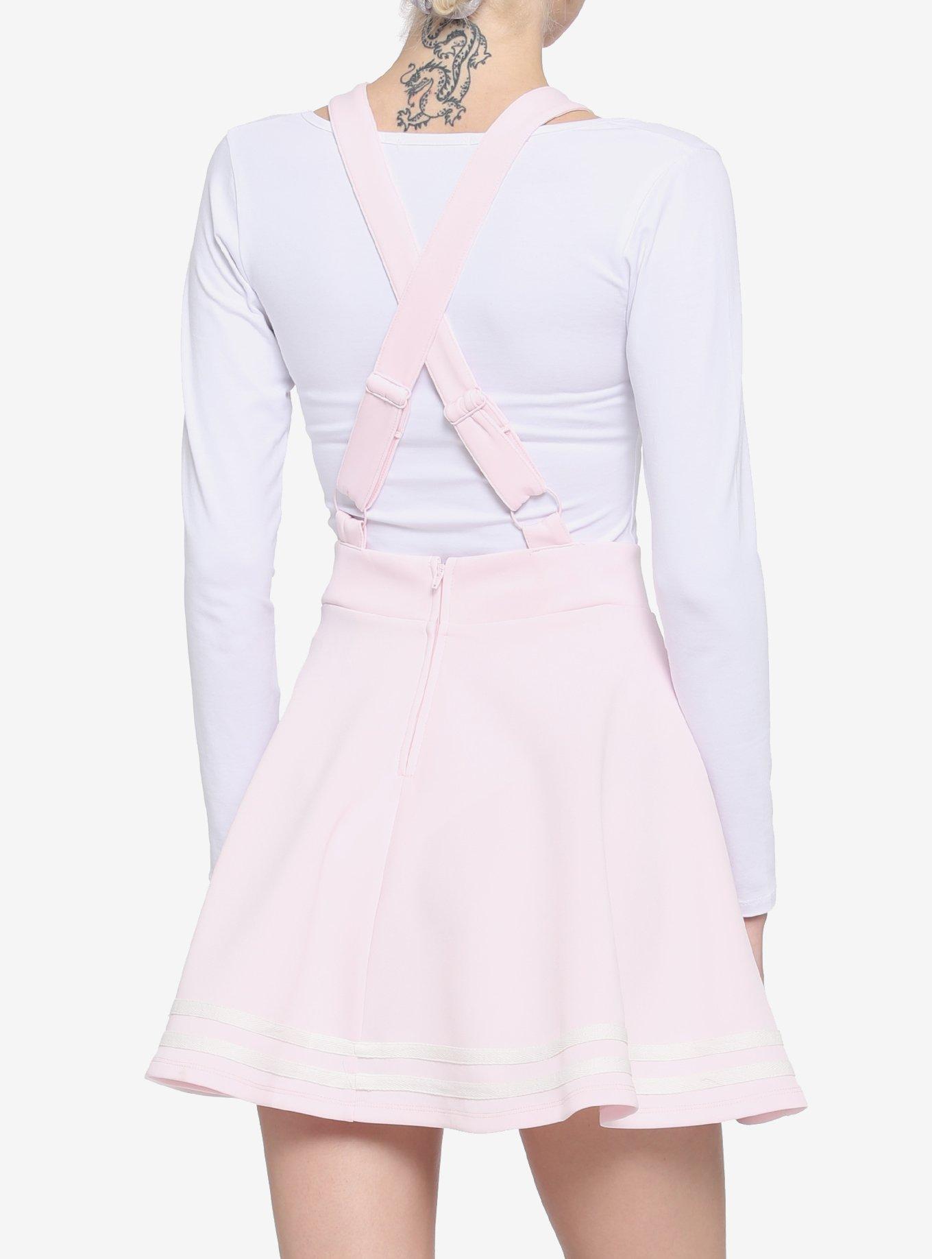 Pink Cat Paw Suspender Skirt, PINK, alternate